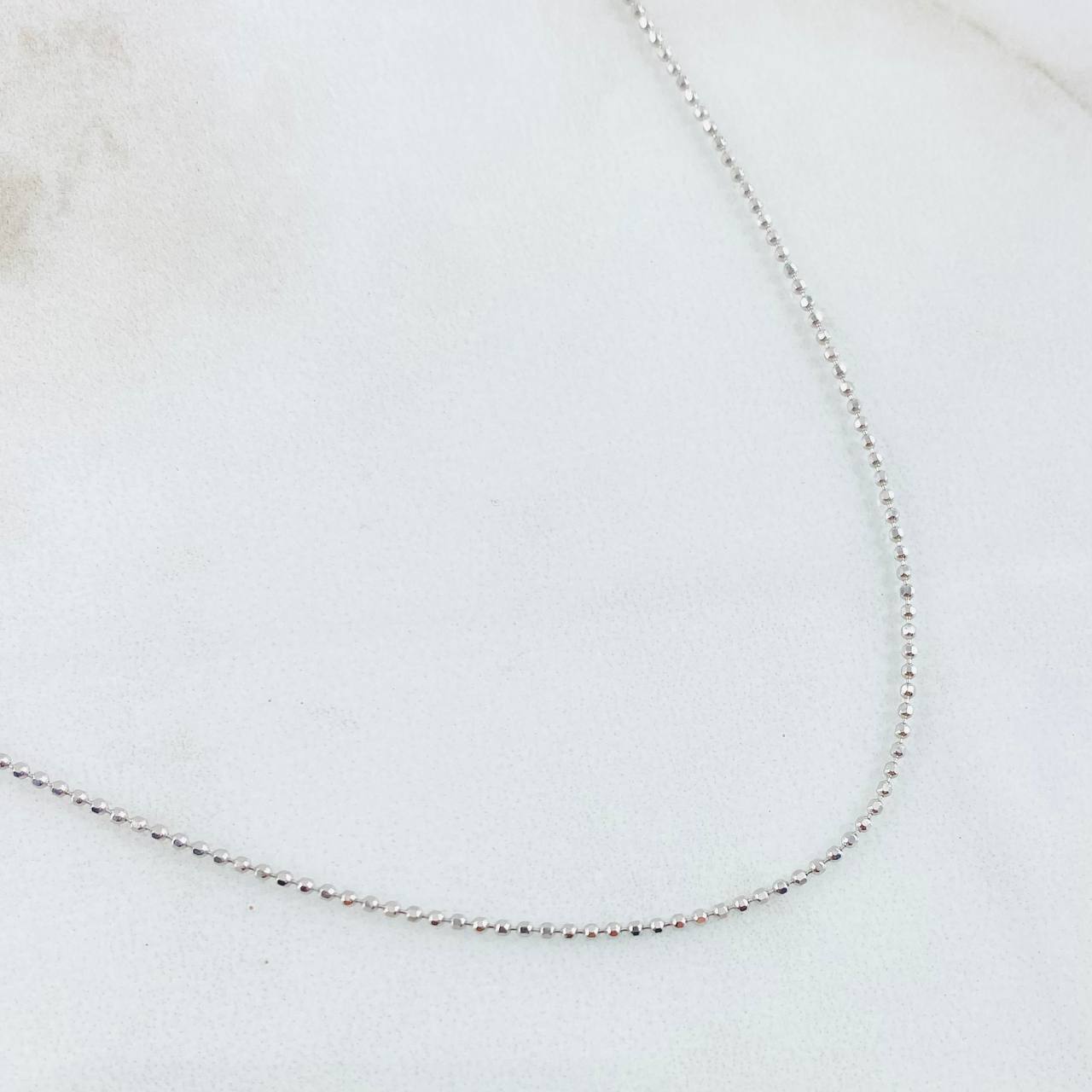 Cadena Militar 2gr / 3cm / 1mm Oro Blanco +3 18K *