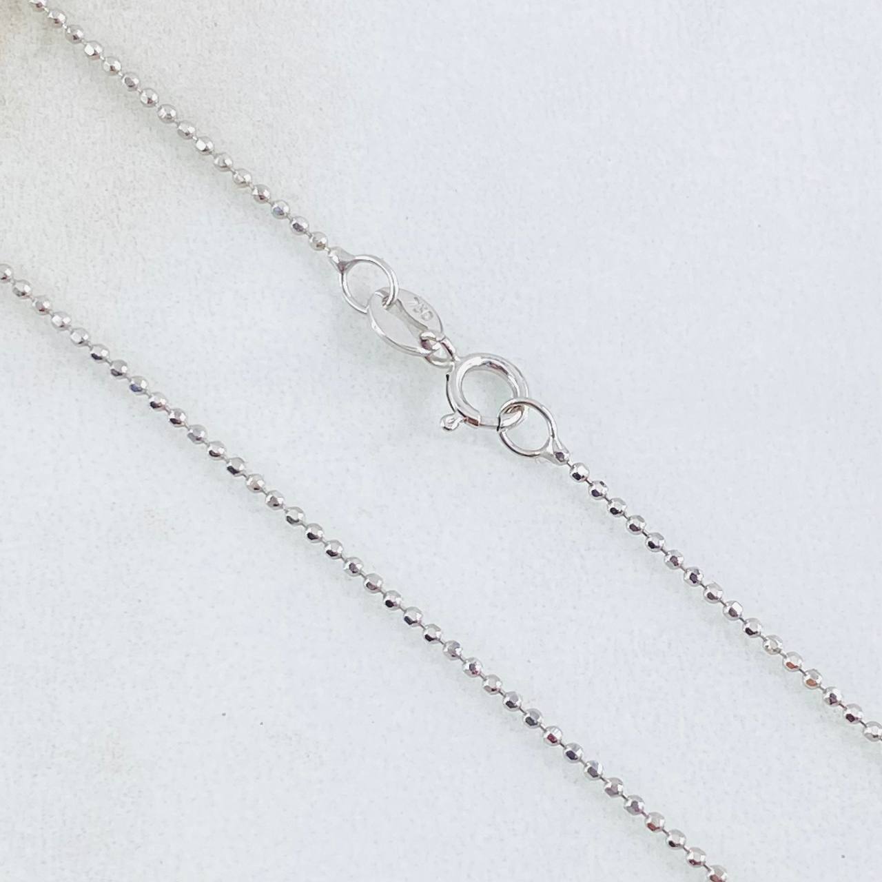 Cadena Militar 1.7gr / 45cm / 1mm Oro Blanco +3 18K ©