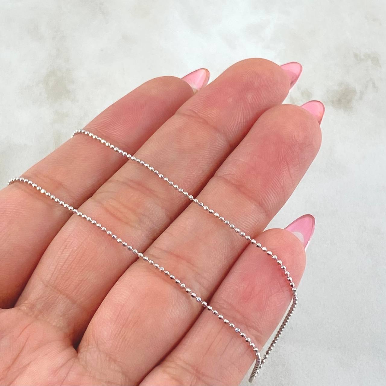 Cadena Militar 2gr / 3cm / 1mm Oro Blanco +3 18K *