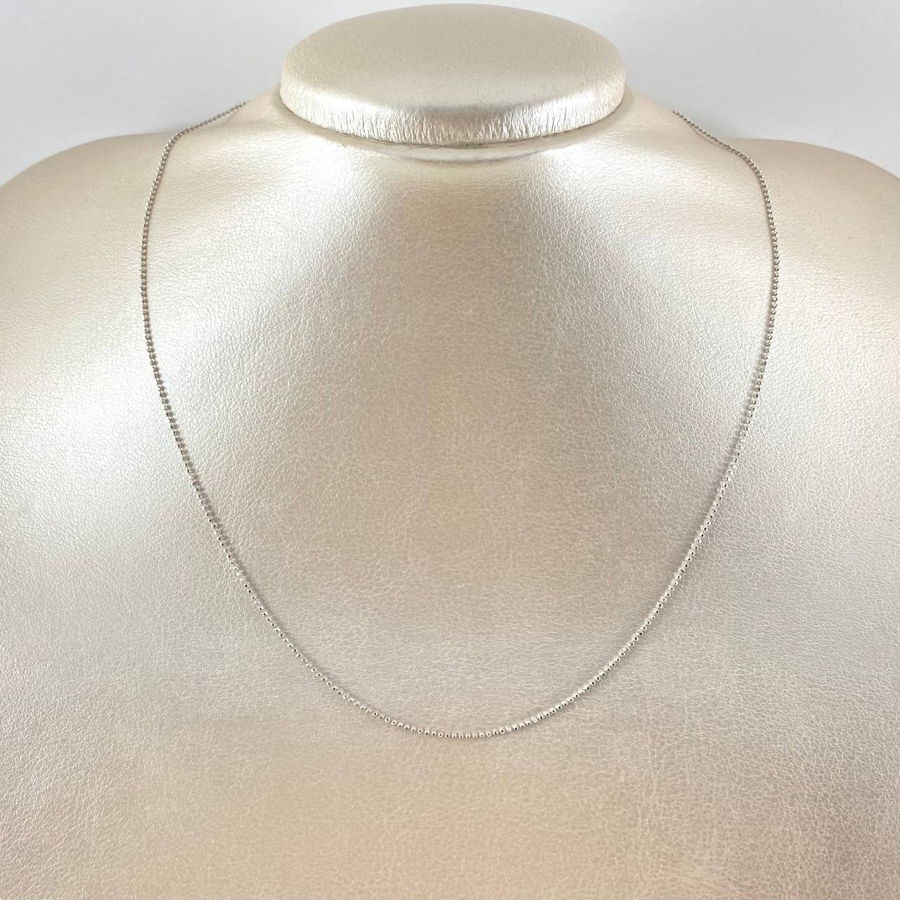 Cadena Militar 2gr / 50cm / 1mm Oro Blanco +3 18K