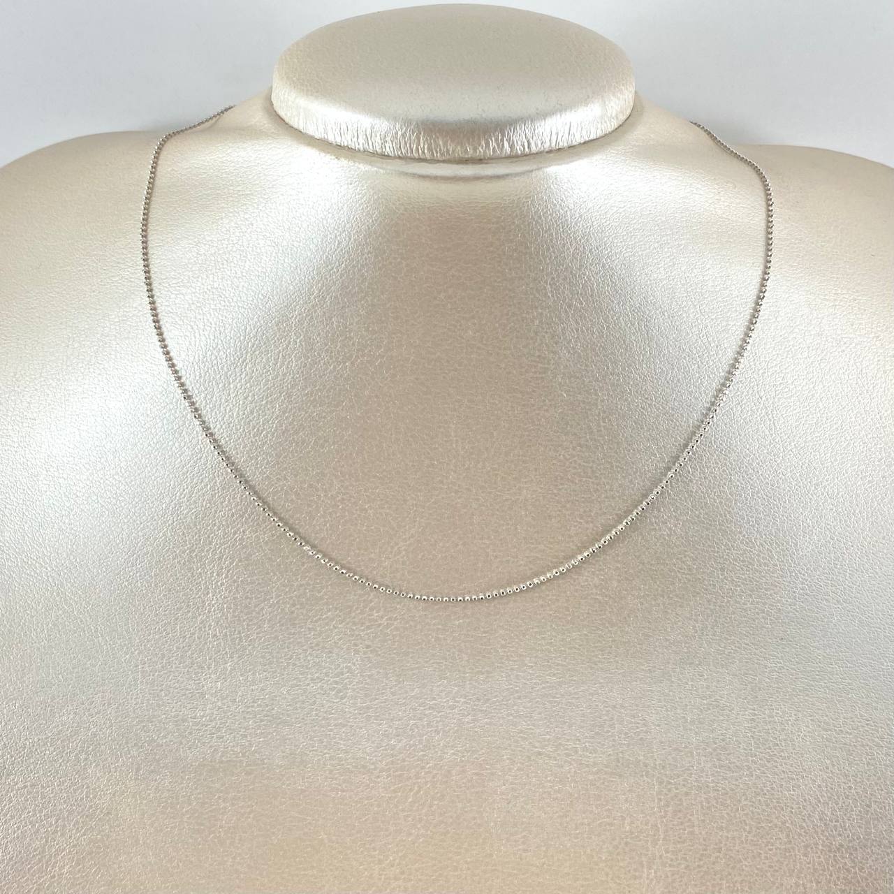 Cadena Militar 1.6gr / 40cm / 1mm Oro Blanco +3 18K *