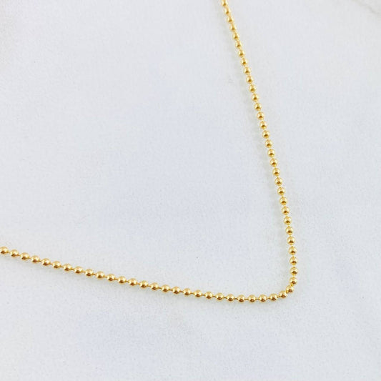 Cadena Militar 2gr / 45cm / 1mm Oro Amarillo +3 18K