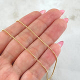 Cadena Militar 2gr / 45cm / 1mm Oro Amarillo +3 18K