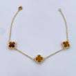 Pulso Trebol Aro Seguido 4.45gr / 19.4cm / 1.4mm Ojo De Tigre Oro Amarillo Nac.Esp. 18K &