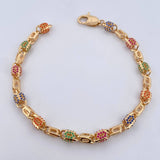 Pulso Rustico Ovalos 19.05gr / 22.5cm / 5.7mm Circones De Colores Oro Amarillo 18K $