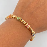 Pulso Rustico Ovalos 19.05gr / 22.5cm / 5.7mm Circones De Colores Oro Amarillo 18K $