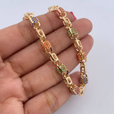Pulso Rustico Ovalos 19.05gr / 22.5cm / 5.7mm Circones De Colores Oro Amarillo 18K $