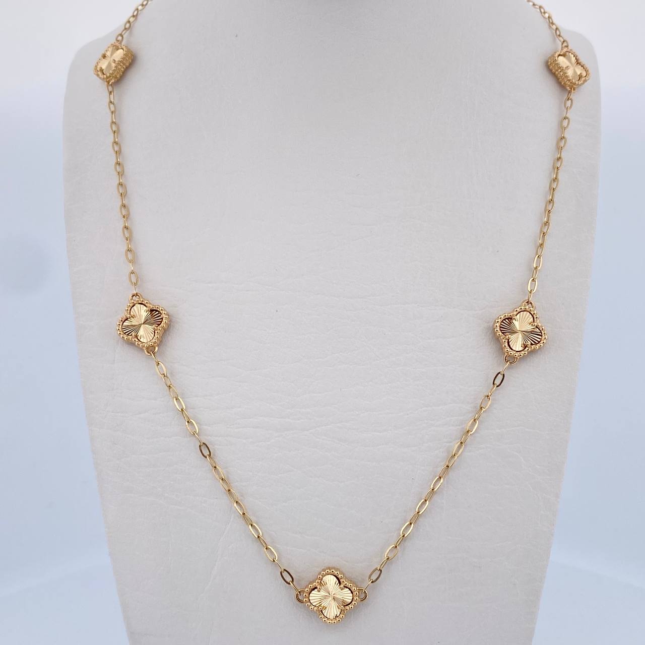 Cadena Trebol Aro Seguido 8gr / 50.2cm / 1.8mm Diamantada Oro Amarillo Nac.Esp. 18K &