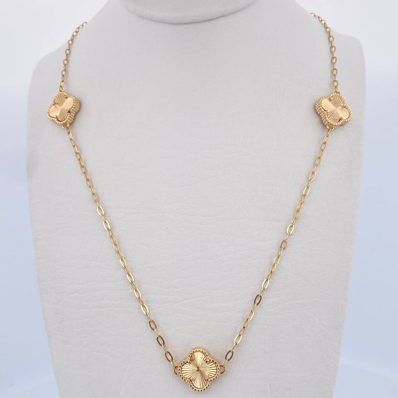 Cadena Trebol Aro Seguido 6.8gr / 49.5cm / 1.8mm Diamantada Oro Amarillo Nac.Esp. 18K &
