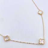 Cadena Trebol Aro Seguido 7.9gr / 49.2cm / 1.5mm Nacar Blanco Oro Amarillo Nac.Esp. 18K &