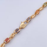 Cadena Rustico Ovalos 49.3gr / 60.4cm / 6.1mm Circones De Colores Oro Amarillo 18K $