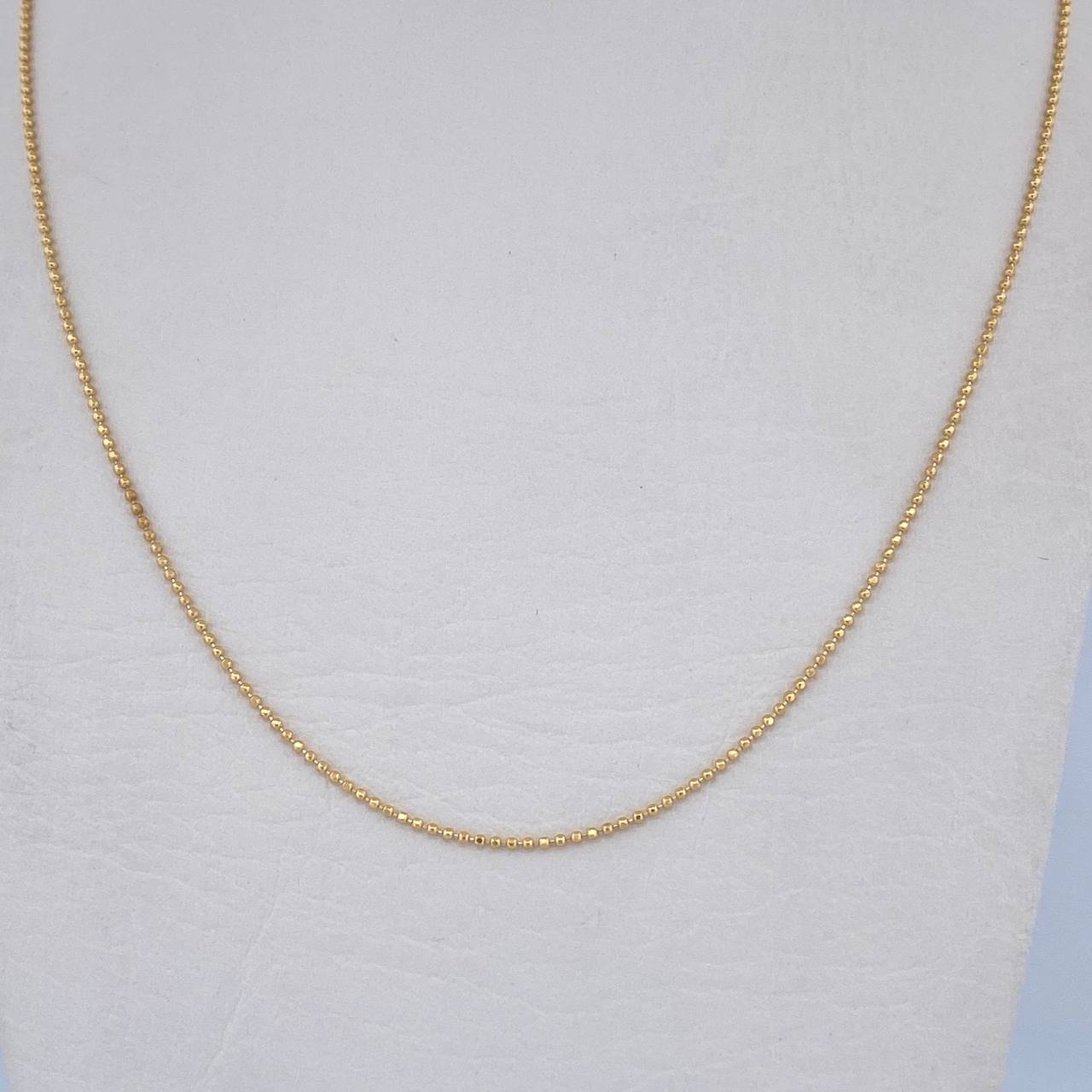 Cadena Militar 1.95gr / 45cm / 1mm Bola Diamantada Oro Amarillo +3 &