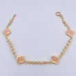 Pulso Trebol Militar 4.7gr / 18.7cm / 3mm Bolas Diamantadas Electroestatico Rosado Oro Amarillo 18K &