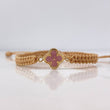 Pulsera Beige Herraje Trebol Diamantado 0.65gr / Oro Amarillo 18K &