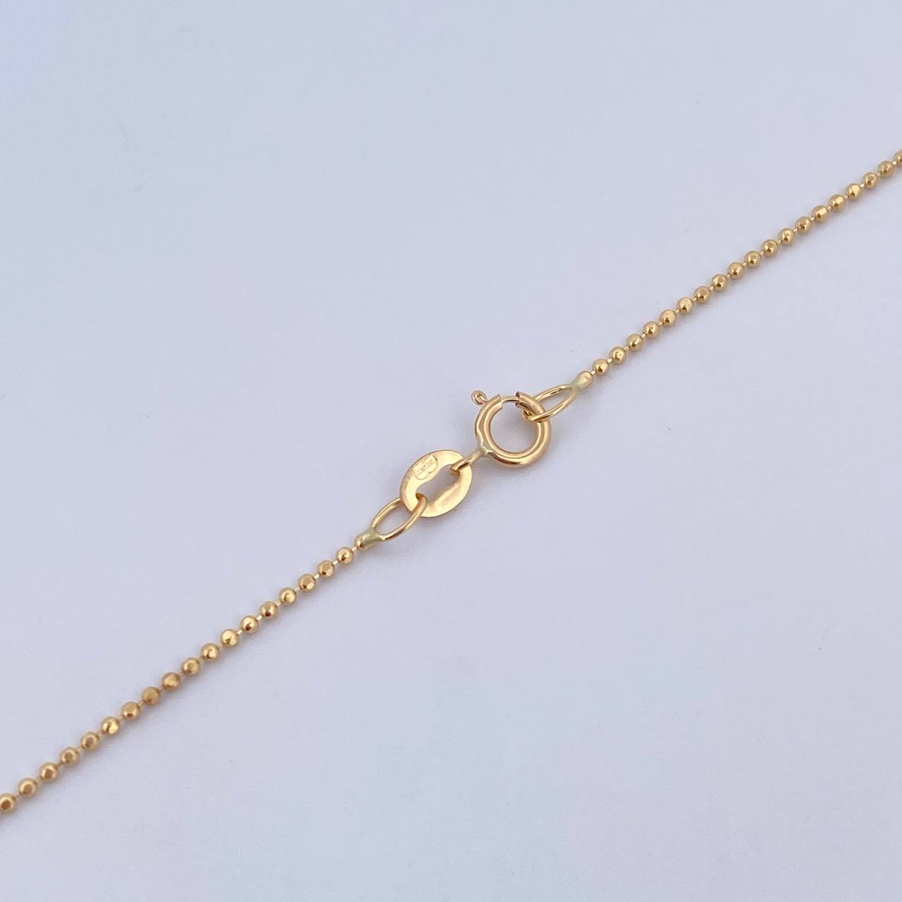 Cadena Militar 1.95gr / 45cm / 1mm Bola Diamantada Oro Amarillo +3 &