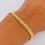 Pulso Cubano Infinito 6.4gr / 18.2cm / 4.8mm Diamantado Oro Amarillo +2 18K &