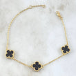 Pulso Pulso Trebol Onix Negro 4.7gr / 18cm-19cm / Oro Amarillo Nac.Esp. 18K