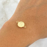 Herraje Letra N Mate 0.6gr / 1cm-1.7cm / Circulo Bordeado Oro Amarillo 18K ©