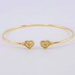 Pulso Aro Corazón Diamantado 3.4gr / 17cm / 1.8mm Oro Amarillo 18K