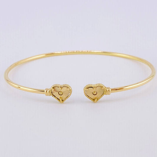 Pulso Aro Corazon Diamantado 3.5 g / 17.2 cm / 1.8 mm Oro Amarillo 18K