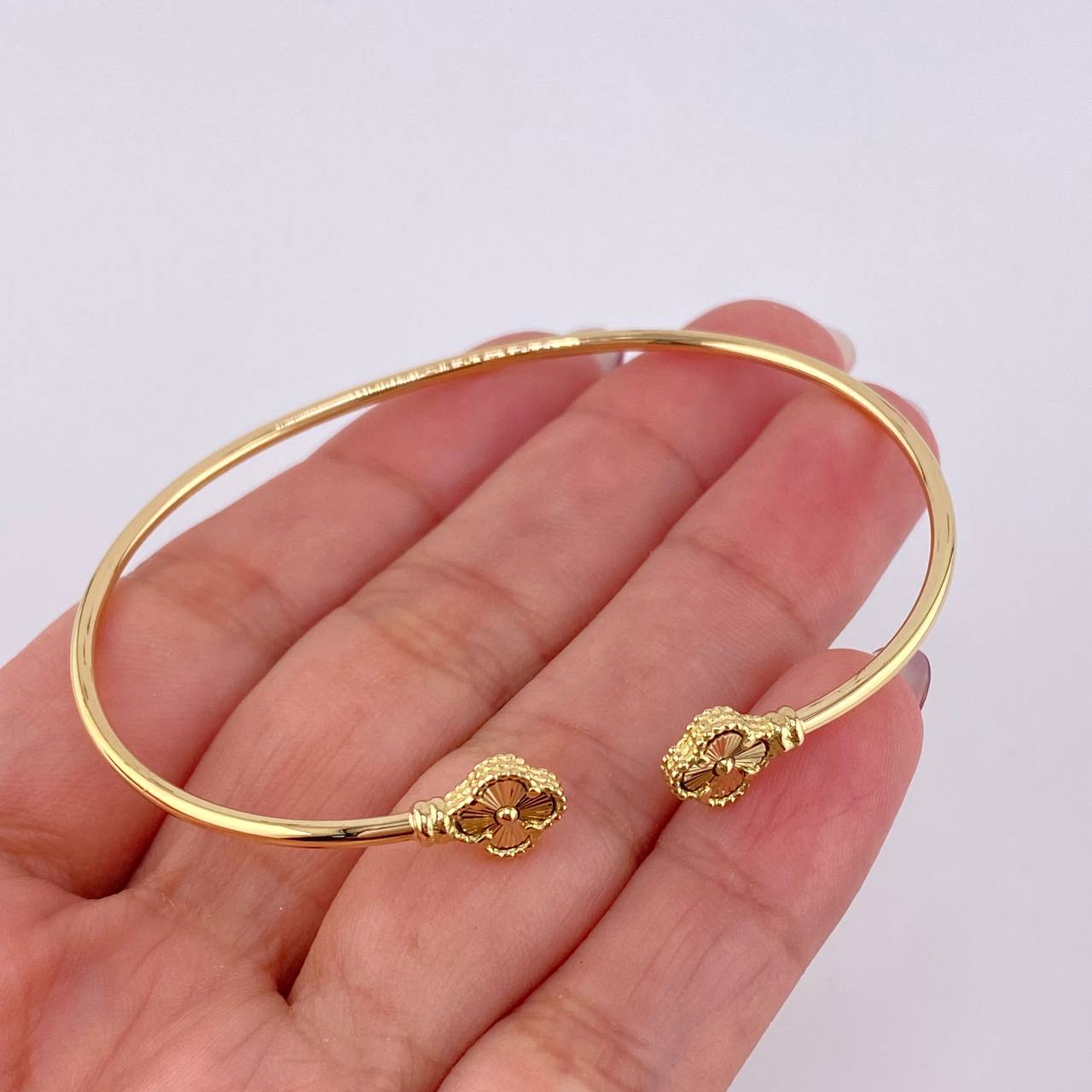 Pulso Aro Trebol Diamantado 3.65 g / 17.7 cm / 1.8 mm Oro Amarillo 18K