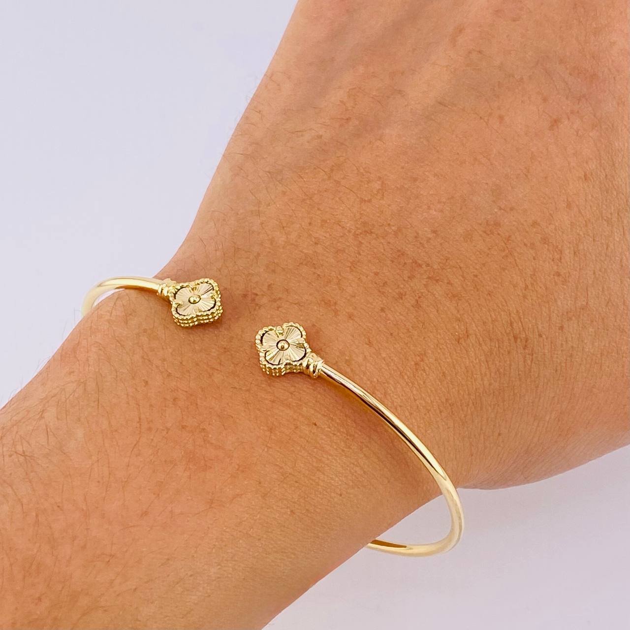 Pulso Aro Trebol Diamantado 3.65 g / 17.7 cm / 1.8 mm Oro Amarillo 18K