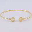 Pulso Aro Trebol Nacar Blanco 3.5 g / 17.2 cm / 3.7 mm Oro Amarillo 18K