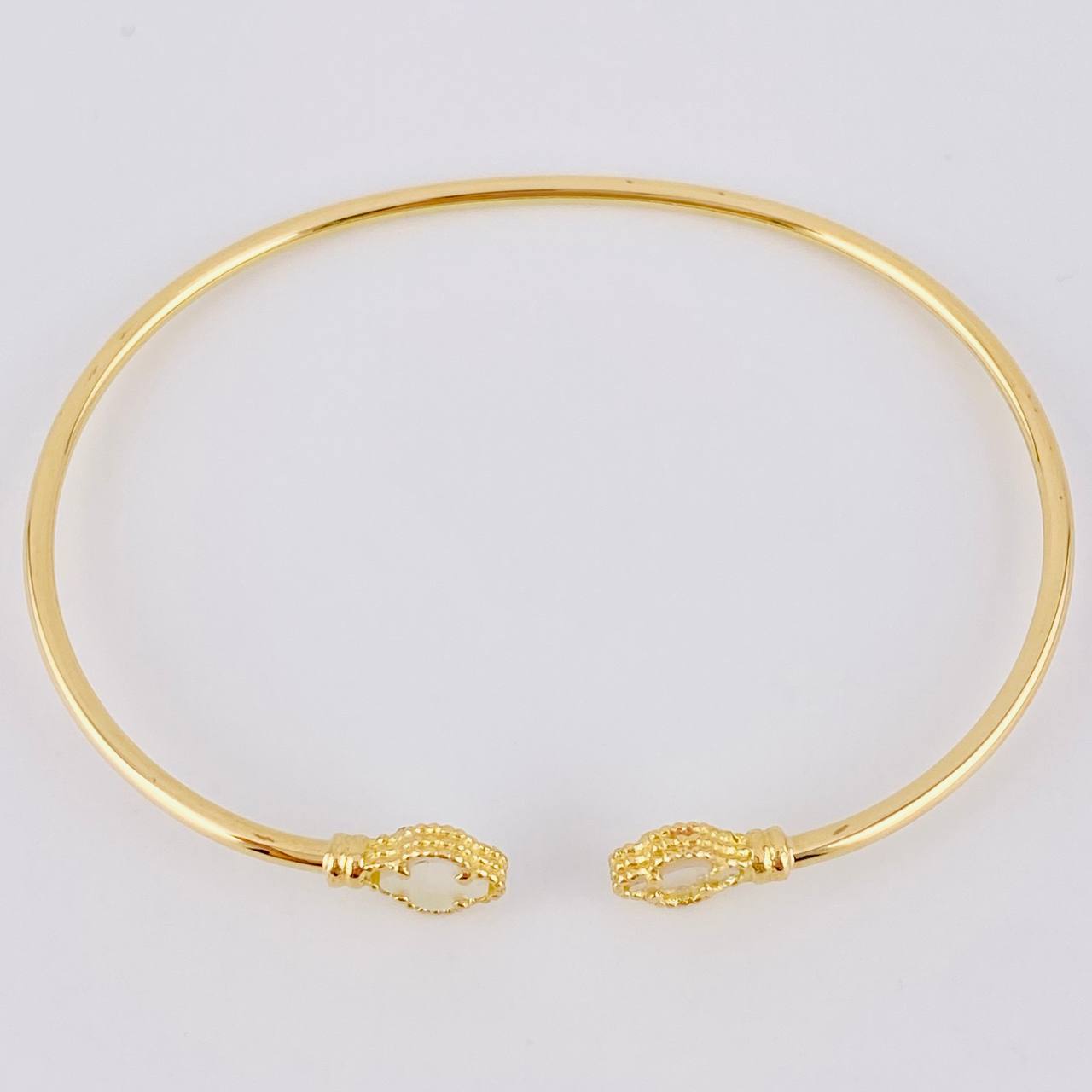 Pulso Aro Trebol Nacar Blanco 3.5 g / 17.2 cm / 3.7 mm Oro Amarillo 18K