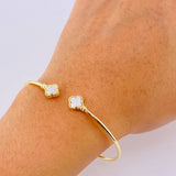Pulso Aro Trebol Nacar Blanco 3.5 g / 17.2 cm / 3.7 mm Oro Amarillo 18K