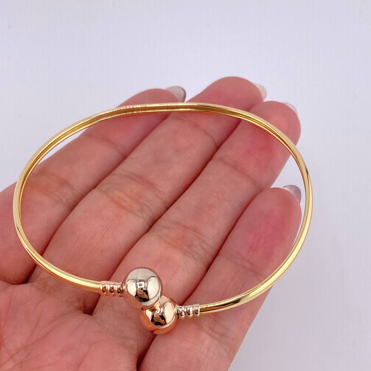 Pulso Aro Tú Y Yo 4.8gr / 19cm / 2.6mm Tres Oros 18K