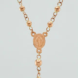 Rosario Virgen Milagrosa Cruz Cristo 6.05gr / 53cm / 3mm-4mm Oro Rosa 18K %
