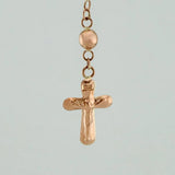 Rosario Virgen Milagrosa Cruz Cristo 6.05gr / 53cm / 3mm-4mm Oro Rosa 18K %