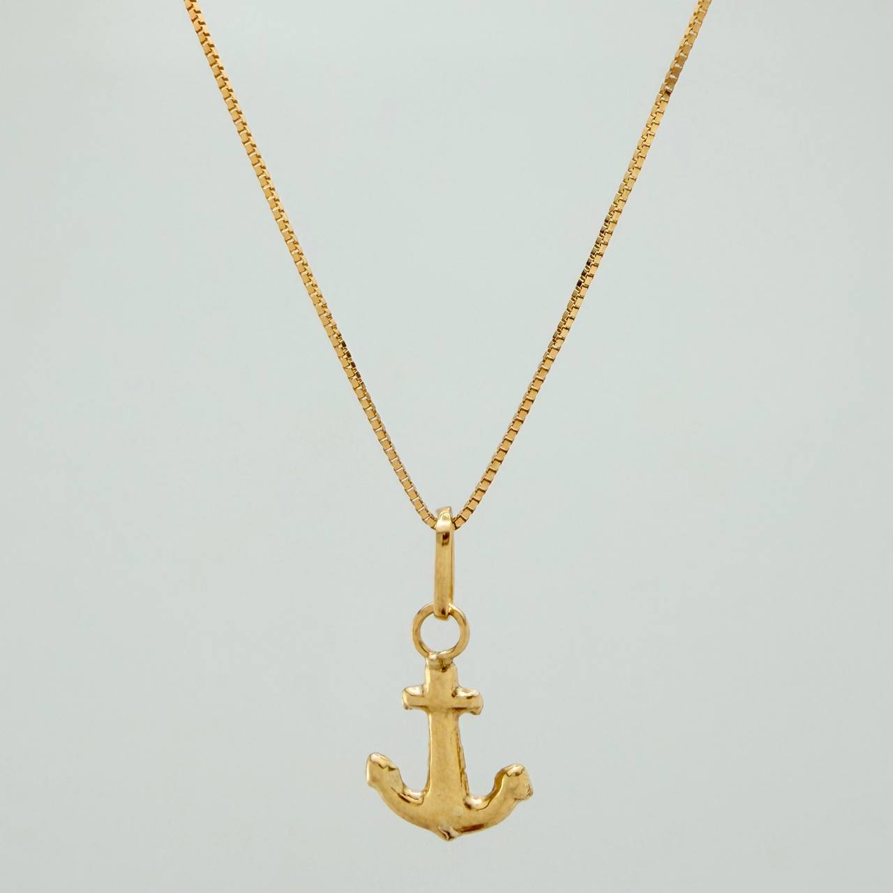 Set Cadena y Dije Veneciana+Ancla 1.15gr / 45.5cm / 0.34mm Oro Amarillo 18K (Oferta) $