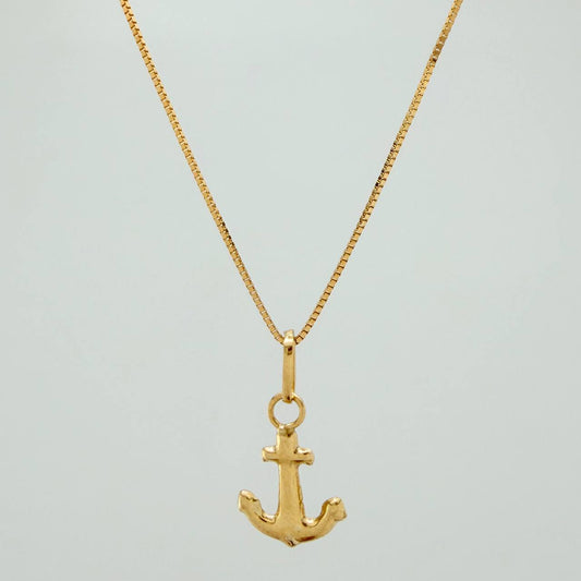 Set Cadena y Dije Veneciana+Ancla 1.15gr / 45.5cm / 0.34mm Oro Amarillo 18K (Oferta) $