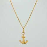 Set Cadena y Dije Veneciana+Ancla 1.15gr / 45.5cm / 0.34mm Oro Amarillo 18K (Oferta) $