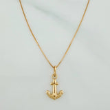 Set Cadena y Dije Veneciana+Ancla 1.15gr / 45.5cm / 0.34mm Oro Amarillo 18K (Oferta) $