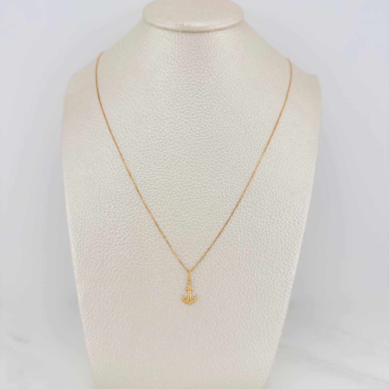 Set Cadena y Dije Veneciana+Ancla 1.15gr / 45.5cm / 0.34mm Oro Amarillo 18K (Oferta) $