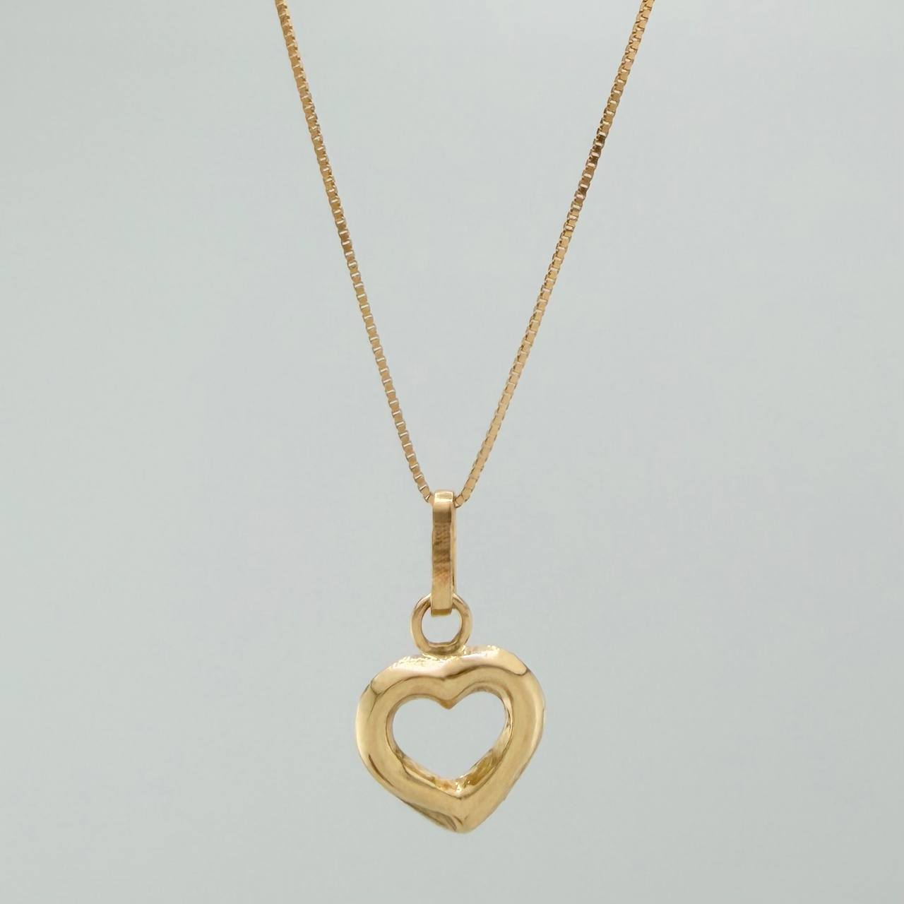 Set Cadena y Dije Veneciana+Silueta Corazón 1.25gr / 45cm / 0.35mm Oro Amarillo 18K (Oferta) $