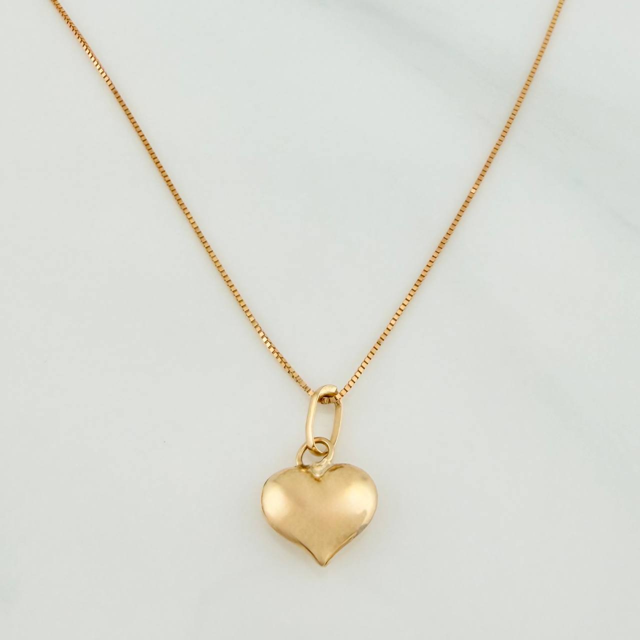 Set Cadena y Dije Veneciana+ Corazón 1.15gr / 45cm / 0.3mm Oro Amarillo 18K (Oferta) $