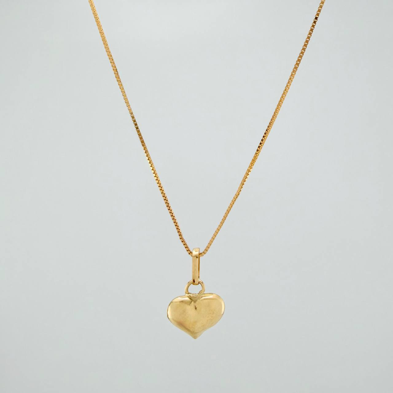 Set Cadena y Dije Veneciana+ Corazón 1.15gr / 45cm / 0.3mm Oro Amarillo 18K (Oferta) $