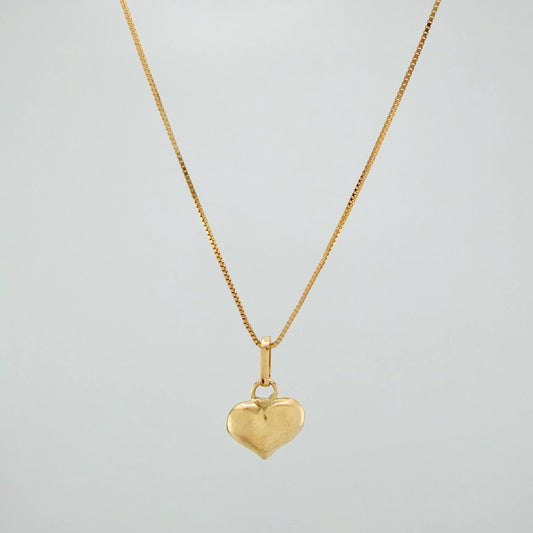 Set Cadena y Dije Veneciana+ Corazón 1.15gr / 45cm / 0.3mm Oro Amarillo 18K (Oferta) $