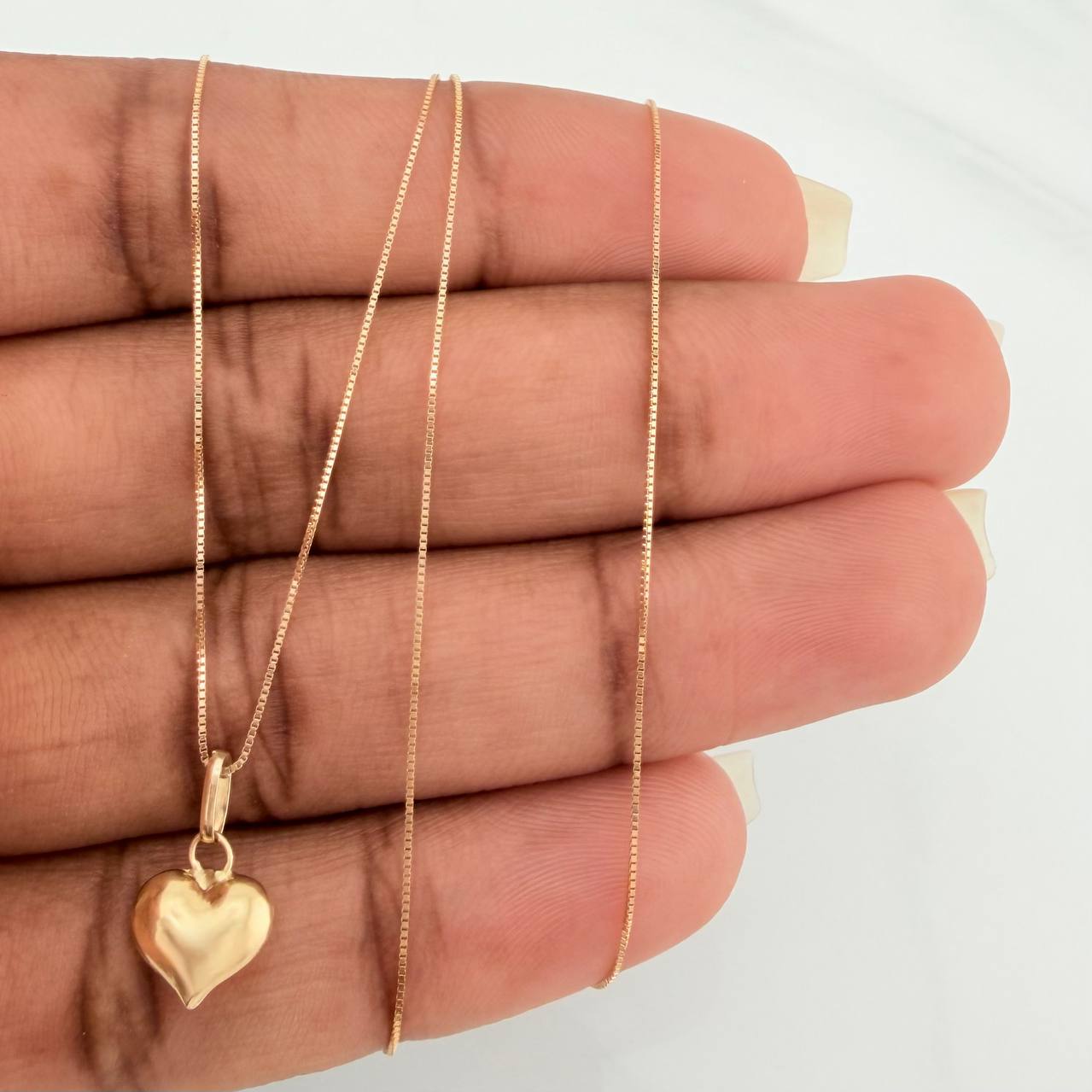 Set Cadena y Dije Veneciana+ Corazón 1.15gr / 45cm / 0.3mm Oro Amarillo 18K (Oferta) $