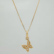 Set Cadena y Dije Veneciana+Mariposa 1.4gr / 45cm / 0.3mm Oro Amarillo 18K (Oferta) $