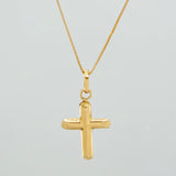 Set Cadena y Dije Veneciana+Cruz 1.35gr / 45.3cm / 0.35mm Oro Amarillo 18K (Oferta) $