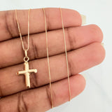 Set Cadena y Dije Veneciana+Cruz 1.35gr / 45.3cm / 0.35mm Oro Amarillo 18K (Oferta) $