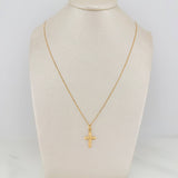 Set Cadena y Dije Veneciana+Cruz 1.35gr / 45.3cm / 0.35mm Oro Amarillo 18K (Oferta) $