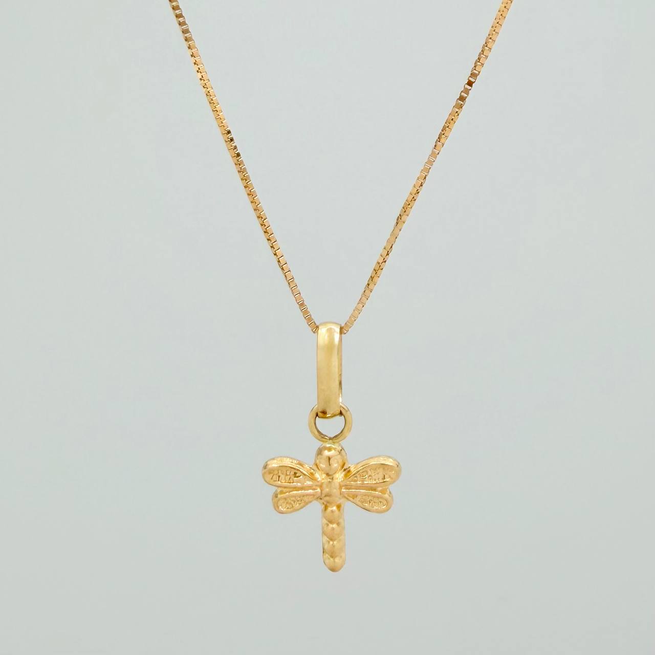 Set Cadena y Dije Veneciana+Libelula 1.25gr / 45cm / 0.3mm Oro Amarillo 18K (Oferta) $