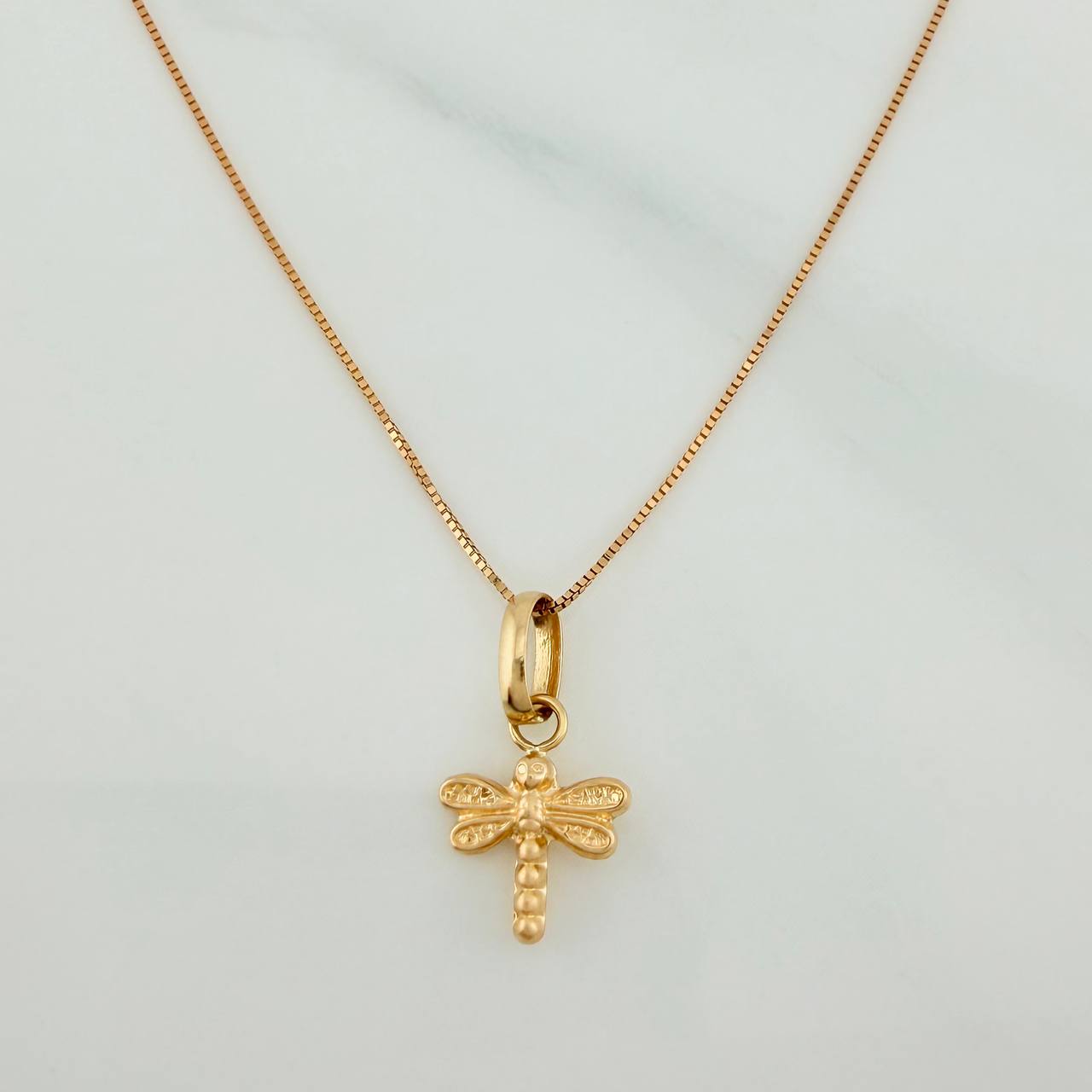 Set Cadena y Dije Veneciana+Libelula 1.25gr / 45cm / 0.3mm Oro Amarillo 18K (Oferta) $