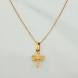 Set Cadena y Dije Veneciana+Libelula 1.25gr / 45cm / 0.3mm Oro Amarillo 18K (Oferta) $