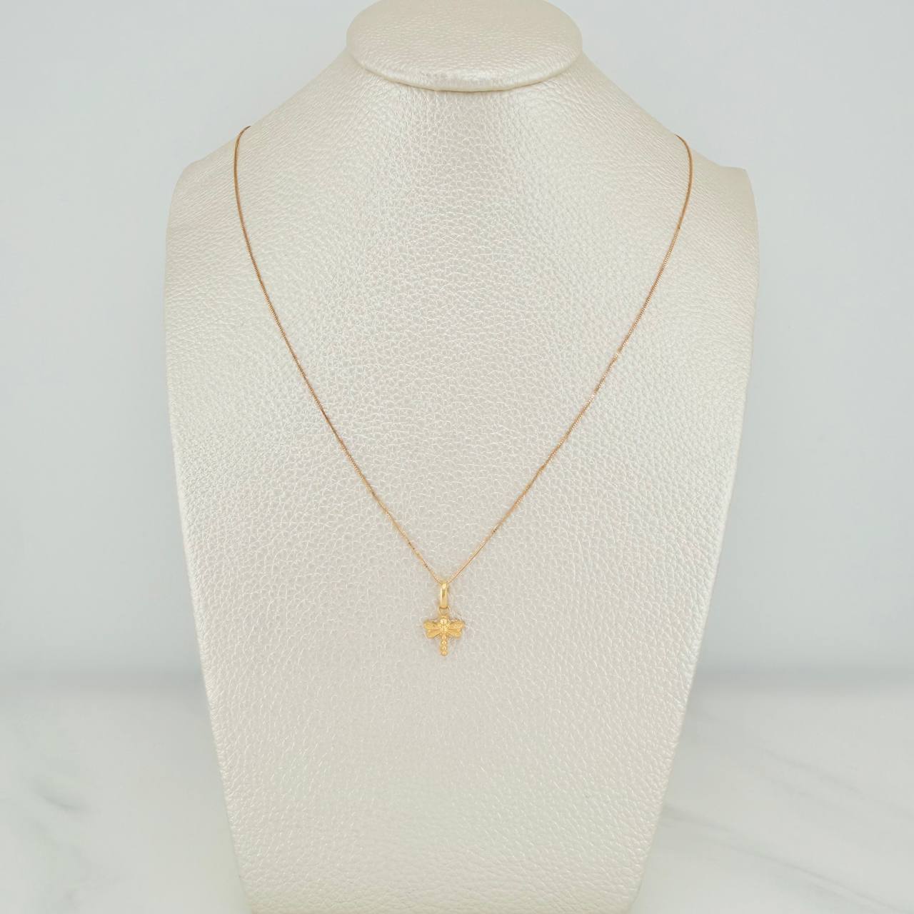 Set Cadena y Dije Veneciana+Libelula 1.25gr / 45cm / 0.3mm Oro Amarillo 18K (Oferta) $